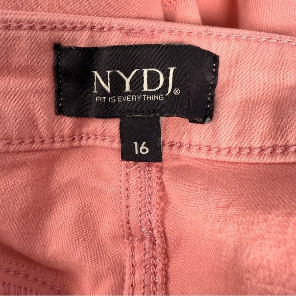 NYDJ Zoey High Rise Shorts 16 Aphrodite Pink Lift Tuck Raw Hem Denim Jeans - Picture 5 of 9